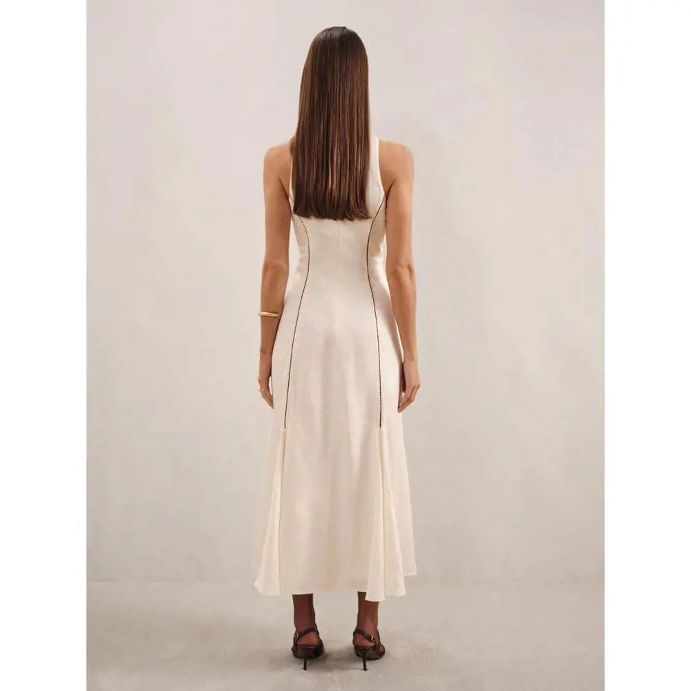 REISS INAYA Craft Stitch Sleeveless Midi Dress